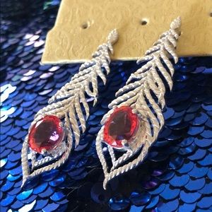 Earrings Orange Sapphire Topaz9.25STS  platinum